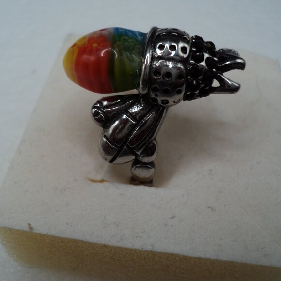 Bumblebee Murano style stainless steel ring size 8 POS166 - Picture 3 of 4